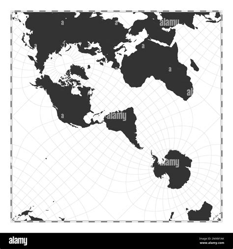 Vector Weltkarte Peirce Quinkt Projektion Geografische Karte Mit