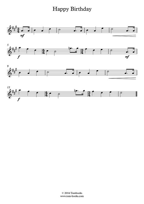 Happy Birthday Alto Saxophone Traditional Saxophone Sheet Music