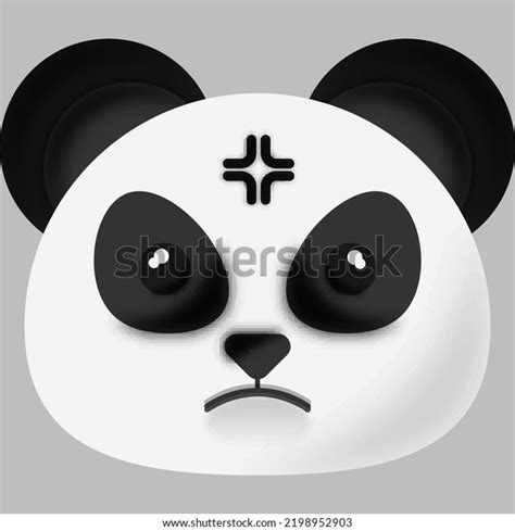 Angry Panda Bear Cartoon Face On Stock Vector (Royalty Free) 2198952903 ...