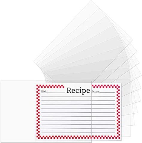 Amazon Vovoo 3x5 Recipe Card Protectors 100 Count Recipe Card