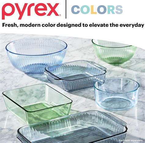 PYREX 6 PC MIXING BOWL SET W LIDS TINTED SCULPTURED Lee Distributors