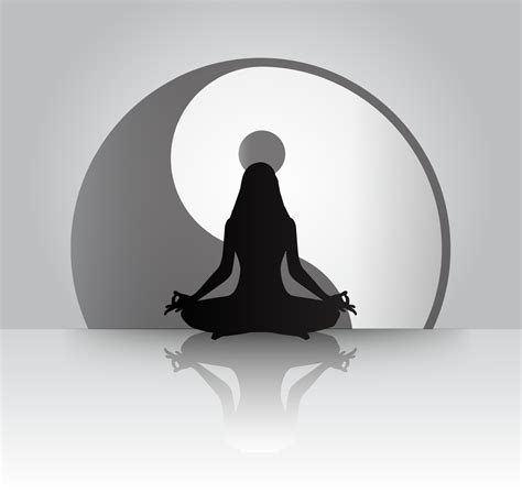 Yin Yang Meditation Yoga With Human Silhouette 9843763 Vector Art At