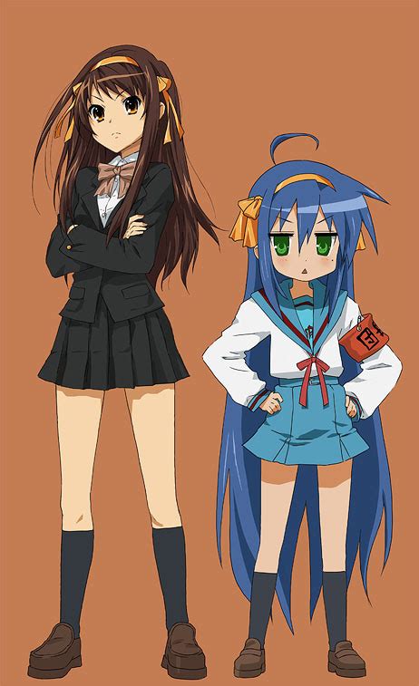 Suzumiya Haruhi Izumi Konata And Hirano Aya Suzumiya Haruhi No Yuuutsu And 3 More Drawn By P