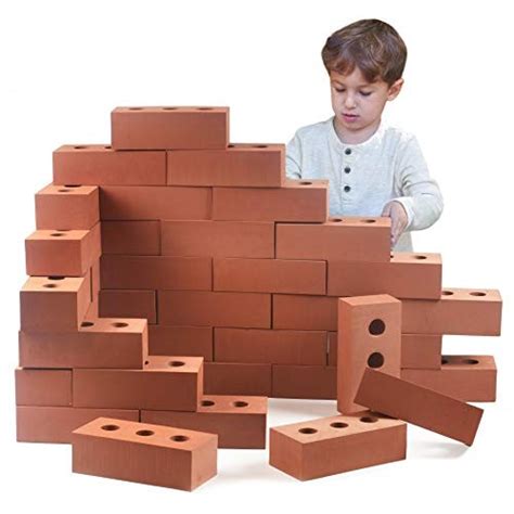 Playlearn Foam Brick Building Blocks For Kids 50 Pack Actual Size