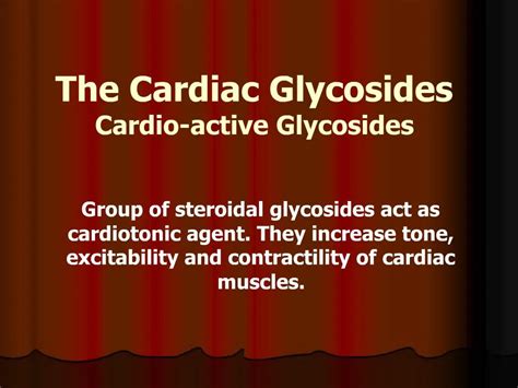 Ppt The Cardiac Glycosides Cardio Active Glycosides Powerpoint