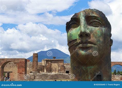 Modern Pompeii Art With Mount Vesuvius Editorial Image | CartoonDealer ...