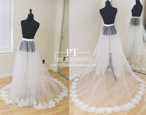 Detachable Bridal Skirt Wedding Overskirt Removable Tulle