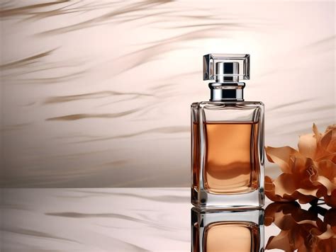 Premium AI Image Perfume Bottle Design Nude Colors Feminine Perfume Mockup