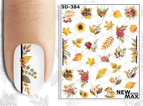 Waterslide Decals Water Transfer Fall Nail Art Sliders Nail Tattoo Fall