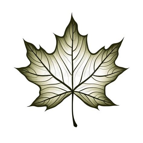 Stylized Vector Illustration Of Maple Leaf Ink Wash Style Stock