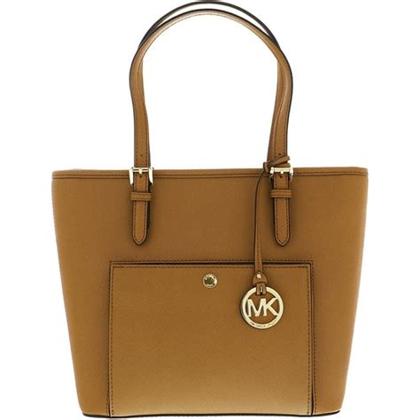 Michael Kors Michael Kors Women S Medium Jet Set Saffiano Leather Zip Top Tote Top Handle Bag