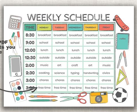 kids daily schedule template gaststaff