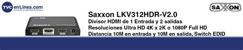 Saxxon Hdmi Lkv Hdr V Saxxon Hdmi Tvcenlinea