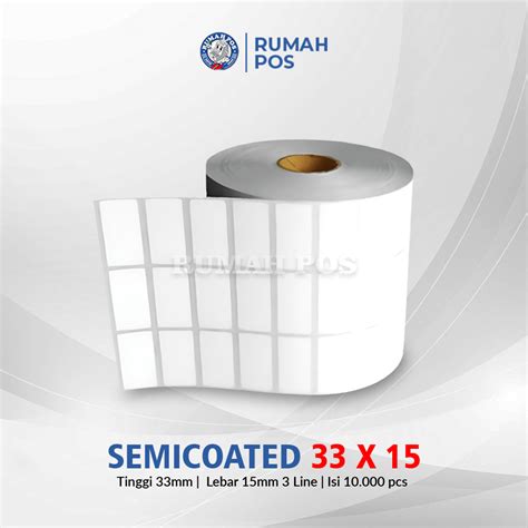 Jual Label Barcode Semicoated 33x15 Mm Sticker Printer Thermal Transfer