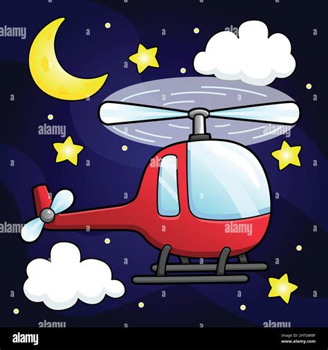 Helicopter Cartoon Colored Vehicle Illustration Stock Vector Image