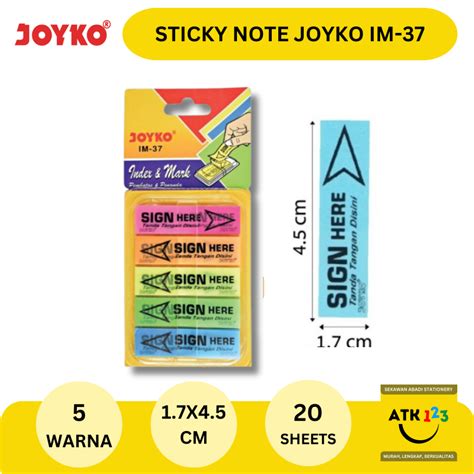 Jual Sticky Note Sign Here Index Pembatas Merk Joyko Im