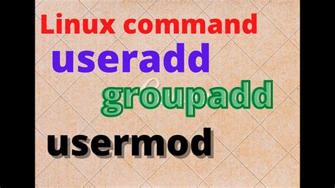 Useradd Groupadd Usermod In Linux Command User Management Linux