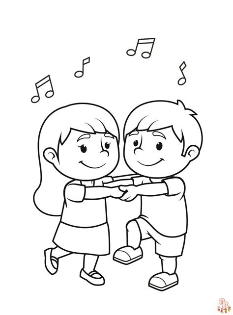 Dance Coloring Pages - Free Printable Sheets for Kids | GBcoloring