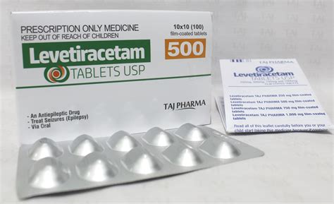 Levetiracetam Film Coated Tablet 500mg Taj Pharma Manufacturers