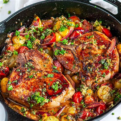 Skillet Balsamic Pork Chops With Tomatoes And Gremolata Aberdeens