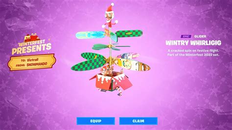 How To Unlock Wintry Whirligig Glider In Fortnite Winterfest Presents