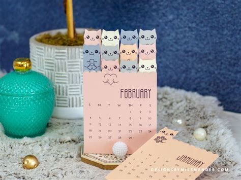 Layered Cat Calendar Designs By Miss Mandee Paper Crafts Card