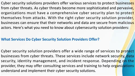 Ppt Cyber Security Solution Providers What You Need To Know