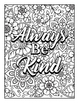 Always Be Kind Coloring Pages Printable Inspirational Mental Health