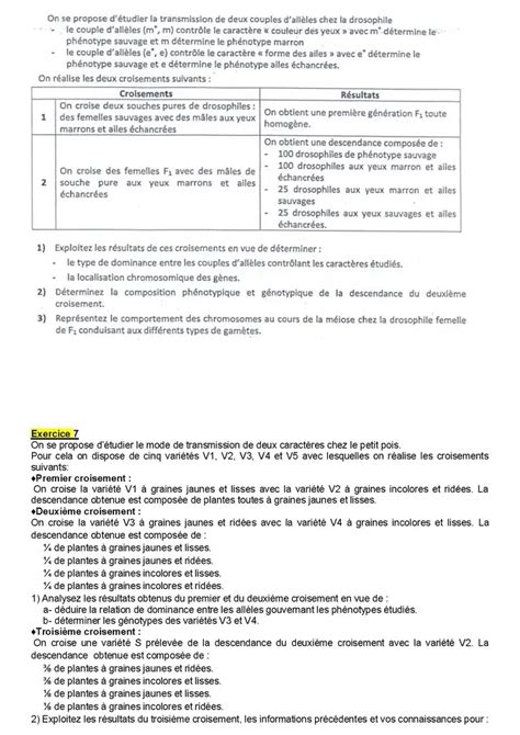 Bac Sc Exp Rimentales Sciences Svt S Rie G N Tique Formelle