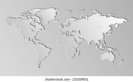 World Map Detailed Design White Color Stock Vector Royalty Free 670730458