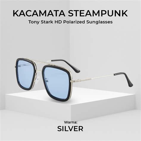 RBVTURAS Kacamata Tony Stark Steampunk HD Polarized Sunglasses - 66218 ...