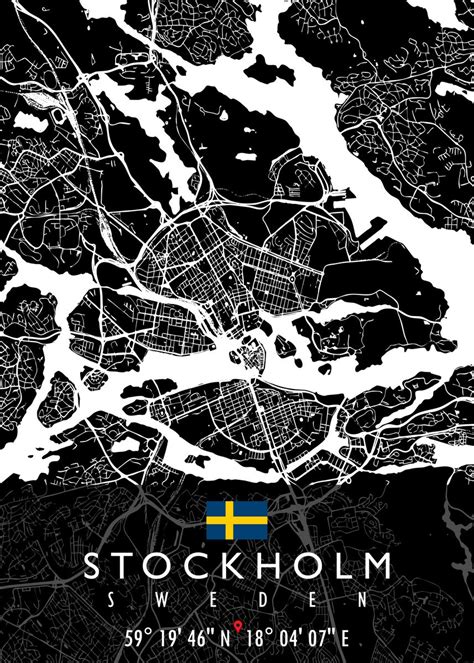 STOCKHOLM MAP SWEDEN Poster By Artistic Paradigms Displate