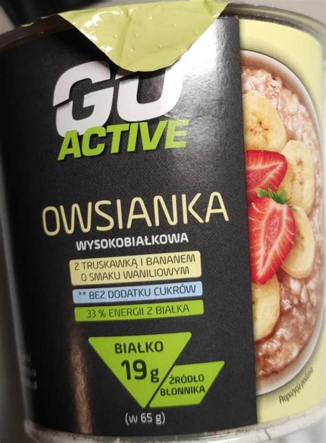 Owsianka wysokobiałkowa z truskawką i bananem o smaku waniliowym Go