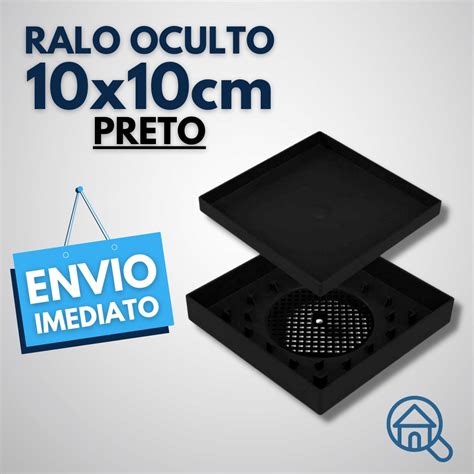 Ralo X Oculto Preto Seca Piso Porcelanato Inteligente Ralo