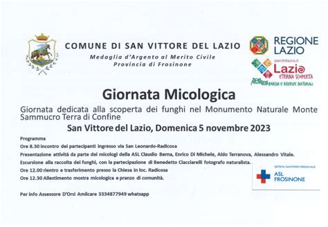 Giornata Micologica San Vittore Del Lazio