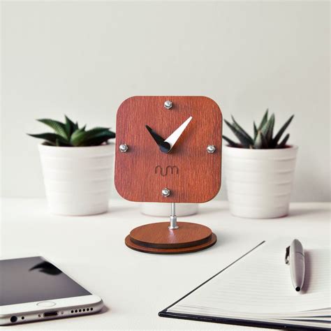 Burgundy Adjustable Desk Clock, Minimalist Clock, Retro Table Clock ...