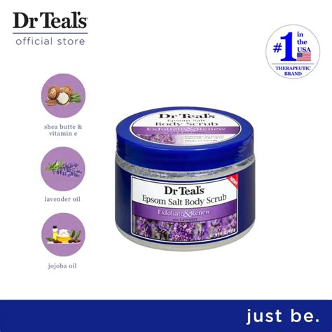 Dr Teal S Exfoliate And Renew Epsom Salt Body Scrub With Lavender 454g