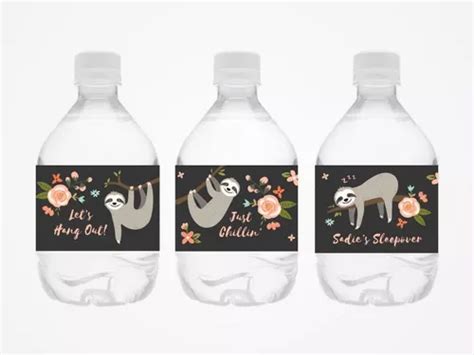 50 Etiquetas P Botella De Agua Personalizadas Mesa De Dulces Meses