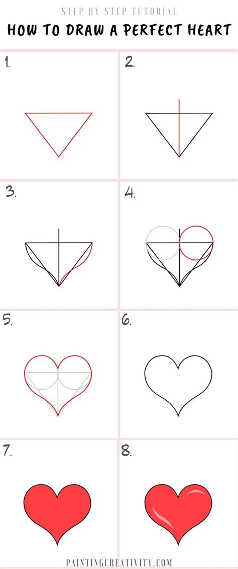 How To Draw A Perfect Heart Easy Tutorial Easy Heart Drawings