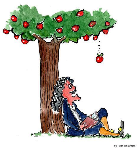 Newton Under The Apple Tree Waiting For The Apple To Fall