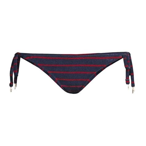 SOLID STRIPED Swim Solid Striped X Redone Nantucket Terry Tie Side Bikini Bottom In Terry