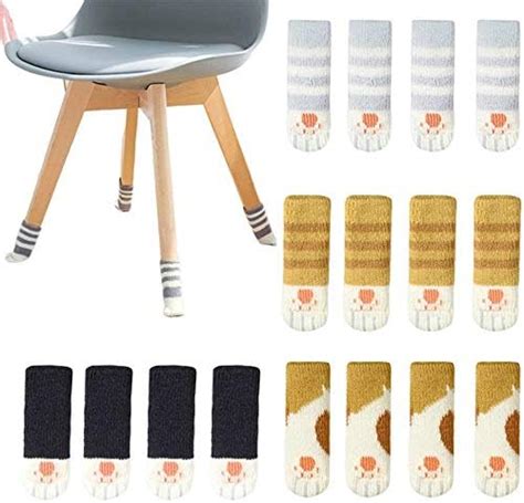 16 Pcs Chair Leg Socks Cat Paw Chair Leg Covers Elastic Furniture Feet