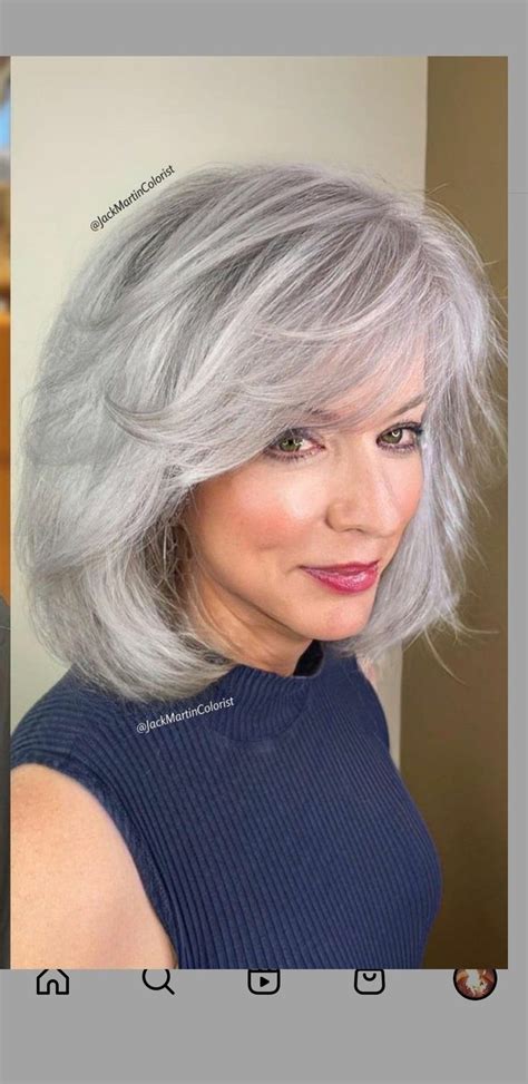 50 Glamorous Bang Hairstyles For Older Women With Gray Hair That Will