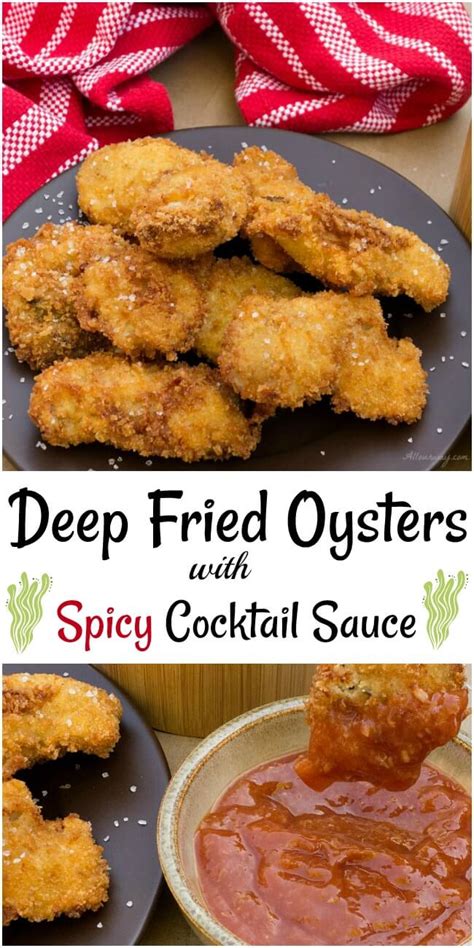 Crunchy Deep Fried Oysters with Cocktail Sauce