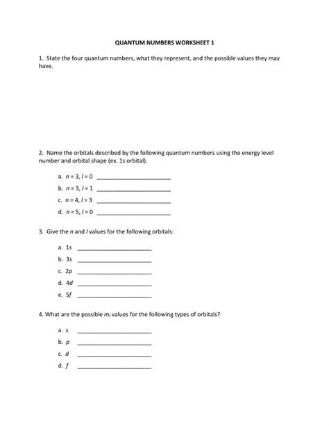 (PDF) QUANTUM NUMBERS WORKSHEET - Wikispacesnschemistry12.wikispaces.com/file/view/3+-+Quantum ...