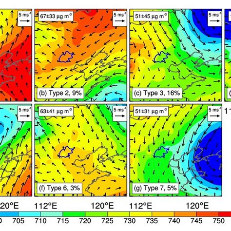 925 Hpa Geopotential Height Gh Fields Colored Areas And Wind Vector