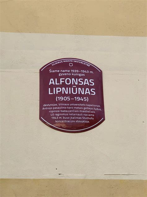 Vilniuje Am Intas Kunigo Alfonso Lipni No Atminimas