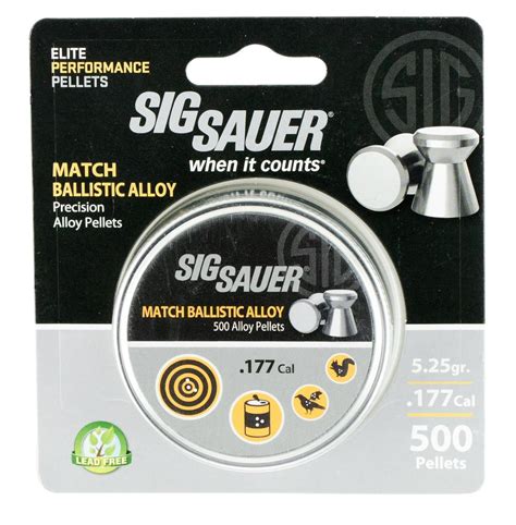 Sig Sauer Match Ballistic Alloy 500 Alloy Pellets 525gr 177cal Istc