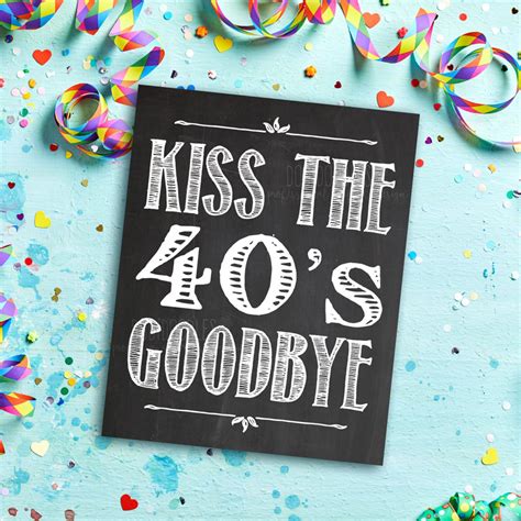 Kiss The 40s Goodbye 50th Birthday 50th Candy Bar Sign 50th Etsy