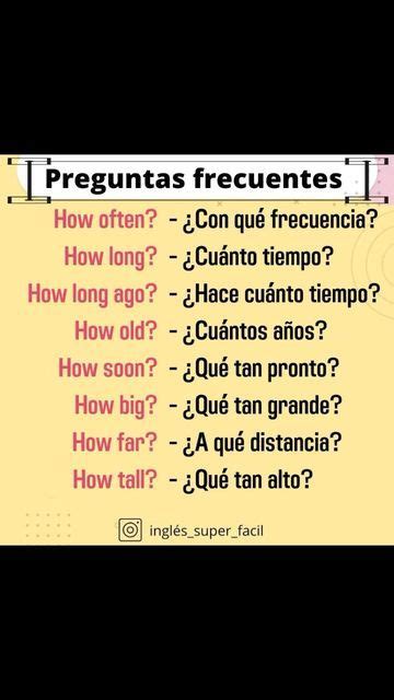 Ingles Super Facil On Instagram Preguntas Frecuentes Ingles